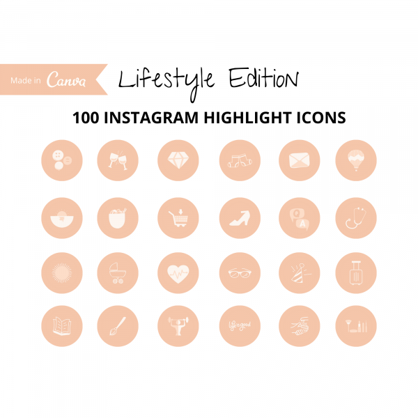 Lifestyle Instagram Highlight icons - Made in Canva