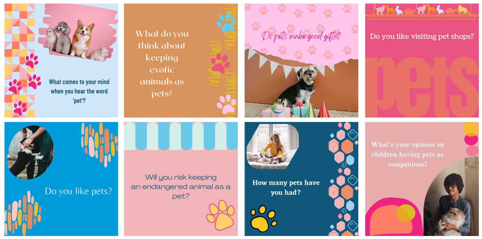 Pets templates for Social Media