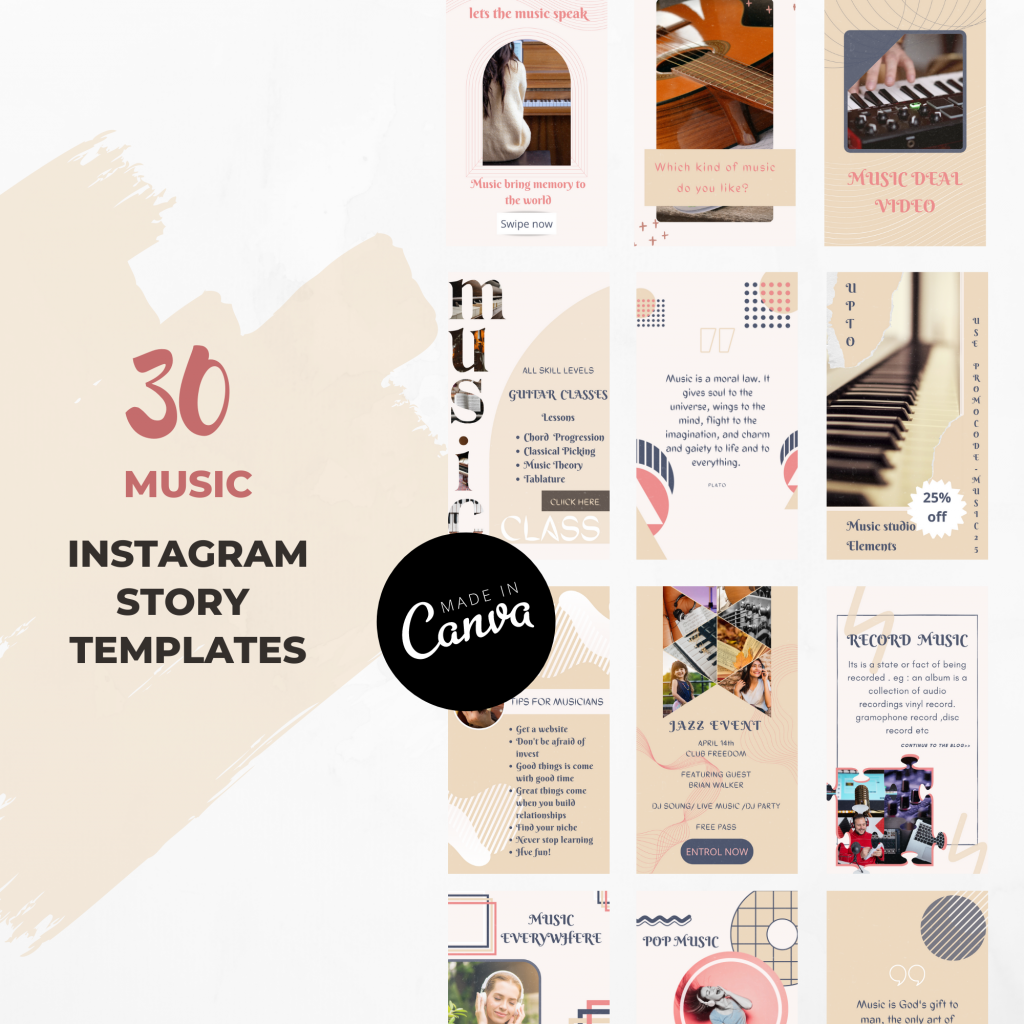 Instagram Story Template for a Musician s 30 Music Templates