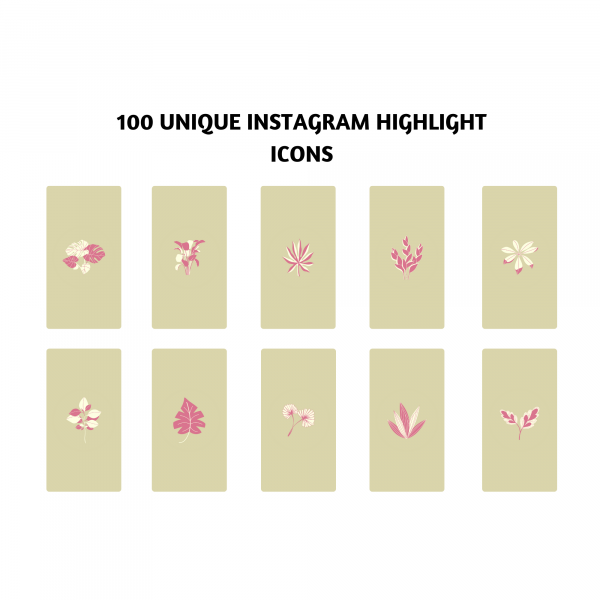 100 Unique Botanical Instagram Highlight icons
