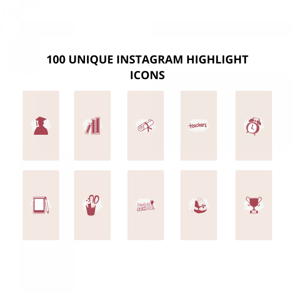 100 Unique Education Instagram Highlight icons