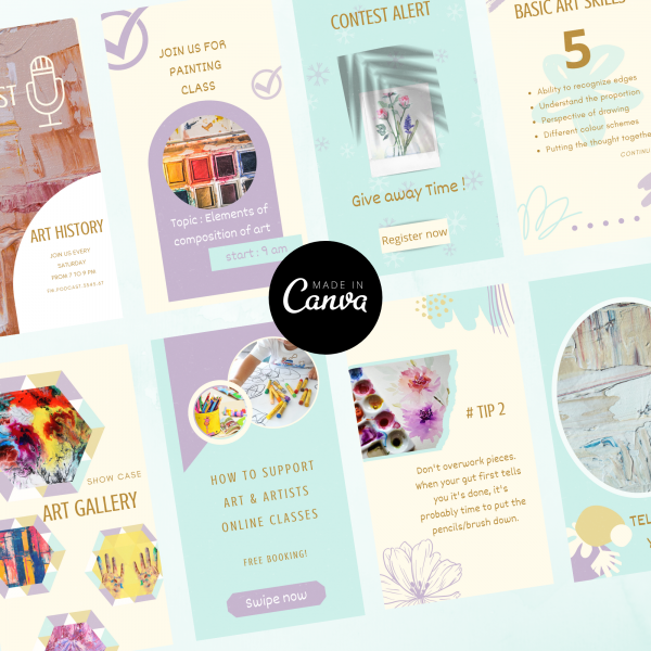 Instagram Artwork Story Templates - Made in canva