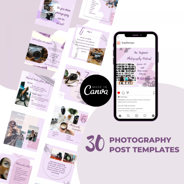 photography posts templates - 30 Pack