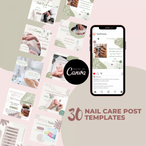 Nail care Instagram post templates - 30 Pack