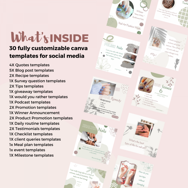Nail care Instagram post templates - Whats Inside