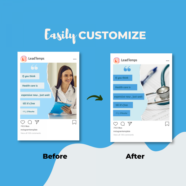 health care Instagram posts - Easily customize