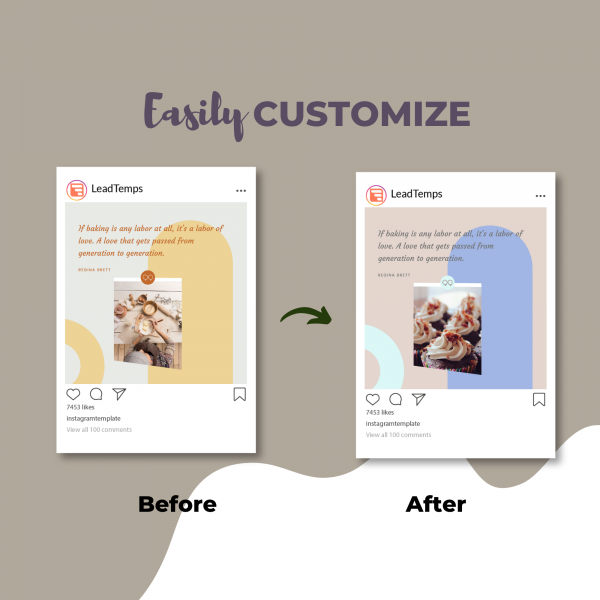 Baking Instagram posts templates - Custom design