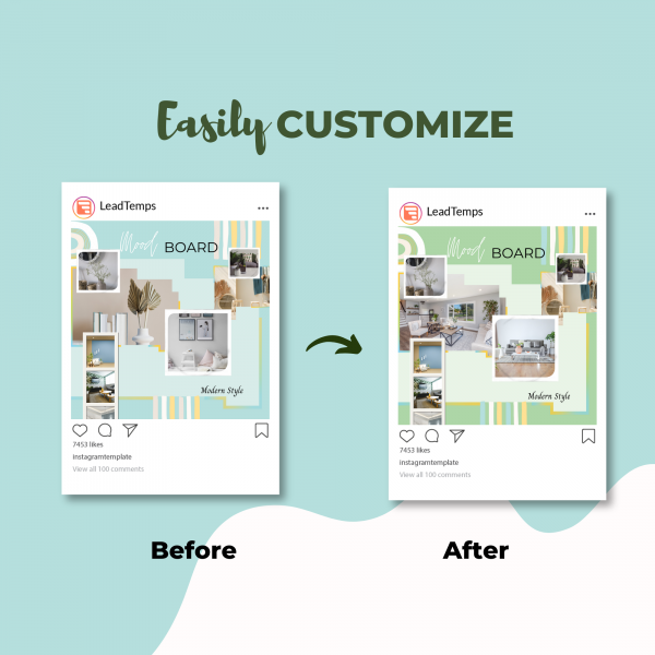 Interior Design Instagram posts templates - Easily customize