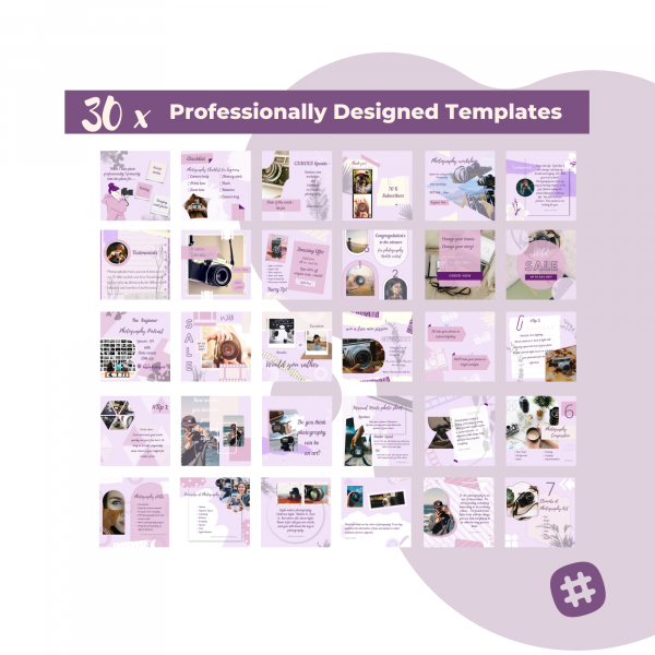 Instagram photography posts templates - 30 pack