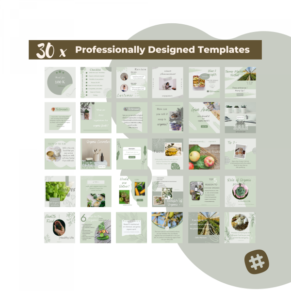 Organic Instagram posts templates - Professional designs