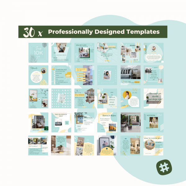 Interior Design Instagram posts templates - Professional designs