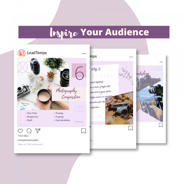 Instagram photography posts templates - Inspire your audience