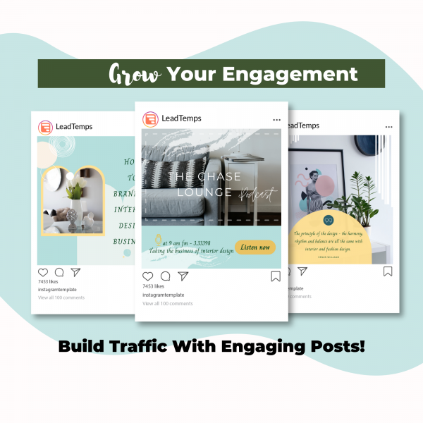 Interior Design Instagram posts templates - Engaging Posts