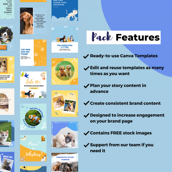 Instagram pets post templates - Pack Features
