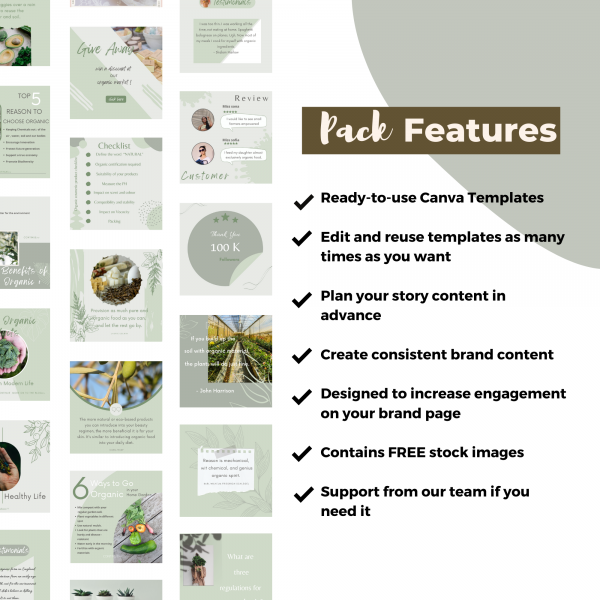 Organic Instagram posts templates - Pack Features