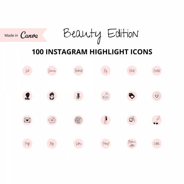 Beauty Instagram Highlight Icons - Made in Canva