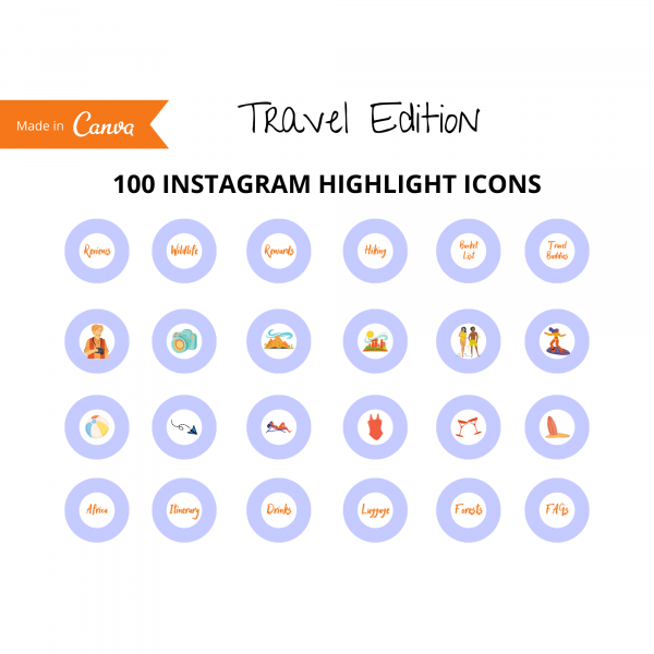 Travel Instagram Highlight Icons - Made in Canva