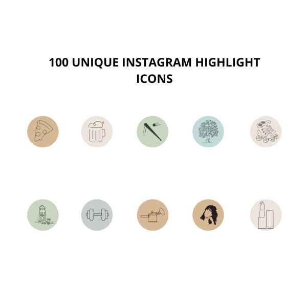 100 Lifestyle Unique Instagram Highlight Icons
